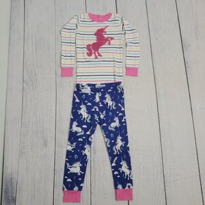 Little Blue House 4 Pajama Set Girls Pink Sequin Unicorn Striped Rainbow Blue
